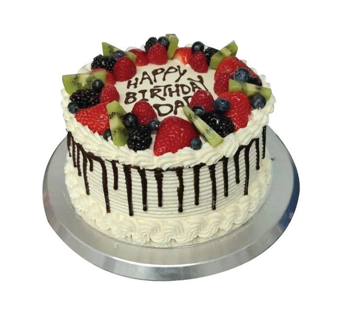 Fruit Topped Fresh Cream Cake - 8", 10", 12" - Caketu.com